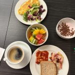 A selection of colorful foods arranged for a balanced meal.